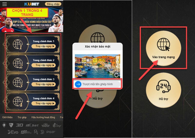 Hướng dẫn vào trang chủ Kubet