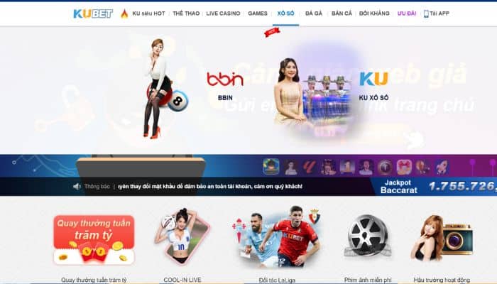 Sảnh game xổ số Kubet