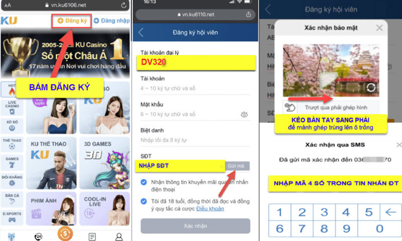 Cách đăng ký tài khoản Kubet88