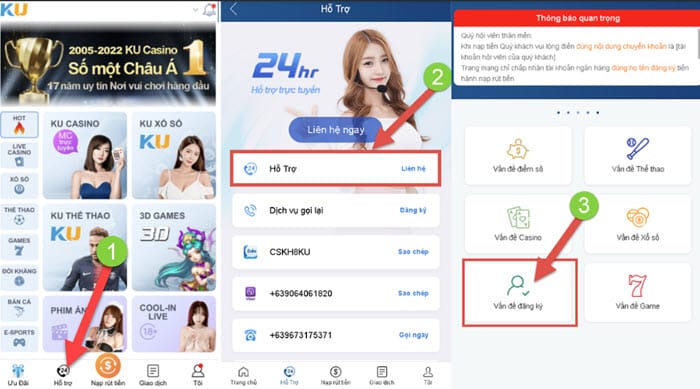 Xóa tài khoản Kubet thông qua hỗ trợ trực tuyến