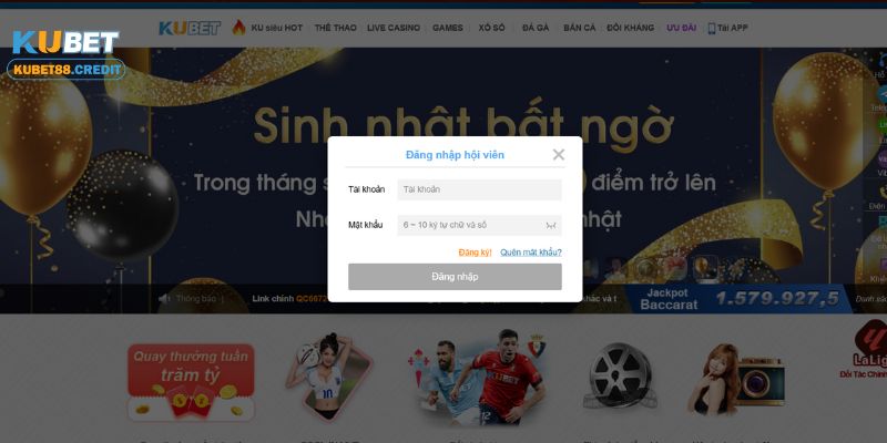 Quy trình đăng nhập tài khoản Kubet88